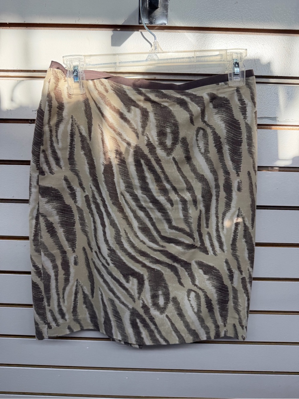 Ann Taylor LOFT Zebra Print Pencil Skirt | Brown Animal Print Size 0